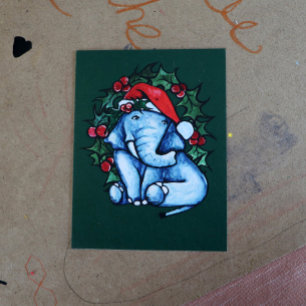 Cartão Postal Elefante de Natal