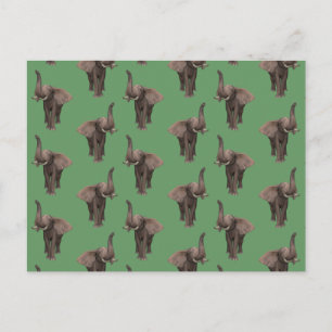 Cartão Postal Elefante de trompete