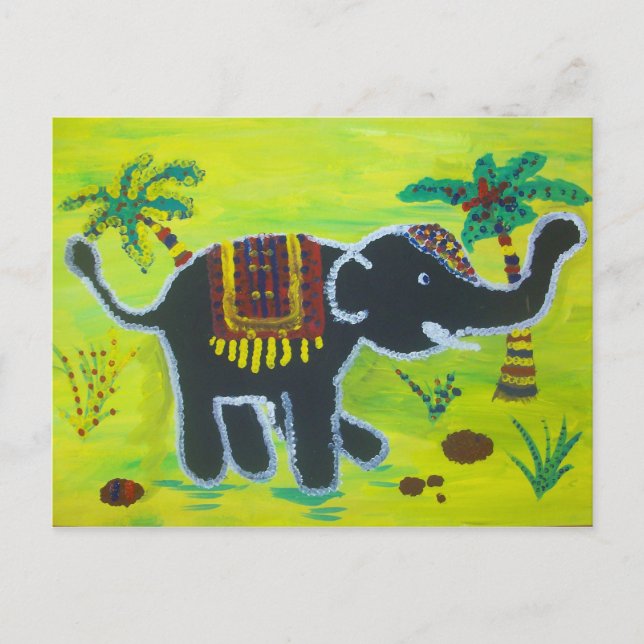 Cartão Postal Elefante engraçado (Frente)