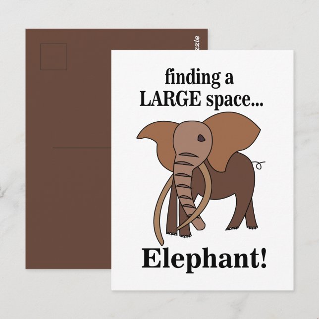 Cartão Postal Elefante Engraçado (Frente/Verso)