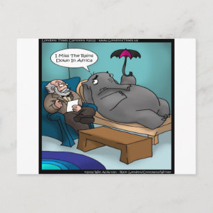 Cartão Postal Elefante Engraçado em Terapia