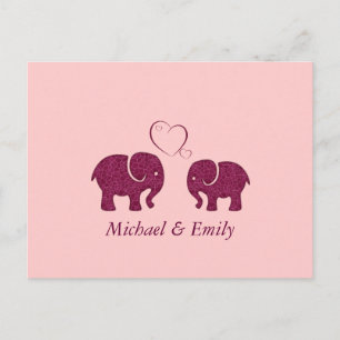 Cartão Postal Elefante giro no amor personalizado