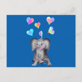 Cartão Postal Elefante Hearts da Happy Juul Company