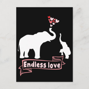 Cartão Postal Elefante Mãe Filhos Bonitos Mãe