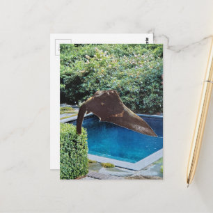 Cartão Postal Elefante na piscina colagem surreal