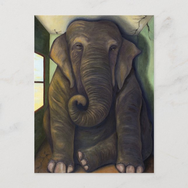 Cartão Postal Elefante Na Sala (Frente)