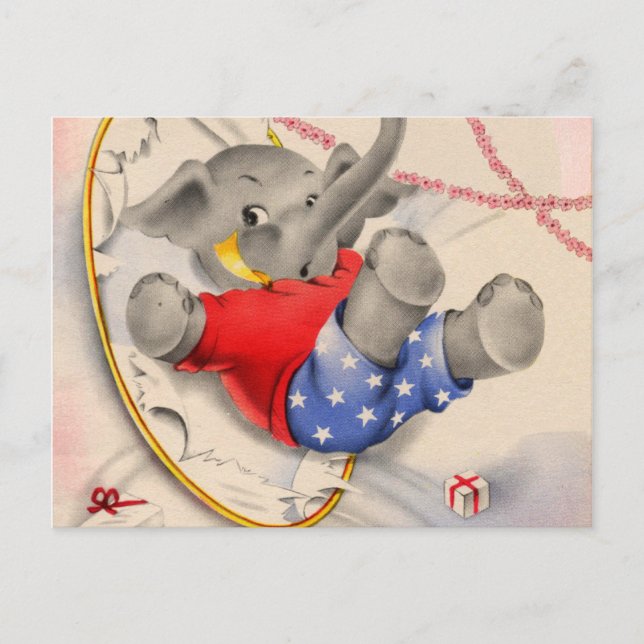 Cartão Postal Elefante Oops (Frente)