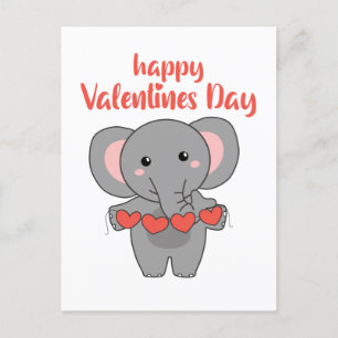 Cartão Postal Elefante Para Animais Dias de os namorados Cuecas 