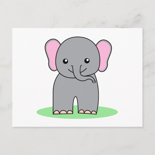 Cartão Postal Elefante para bebês (Frente)