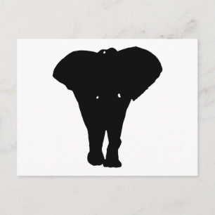 Cartão Postal Elefante Pop de arte preto e branco