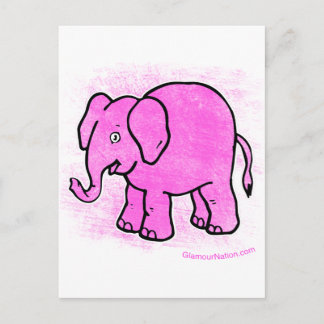 Cartão Postal elefante rosa