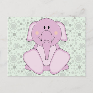 Cartão Postal Elefante Rosa Cutelyn Baby