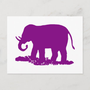 Cartão Postal Elefante Roxo