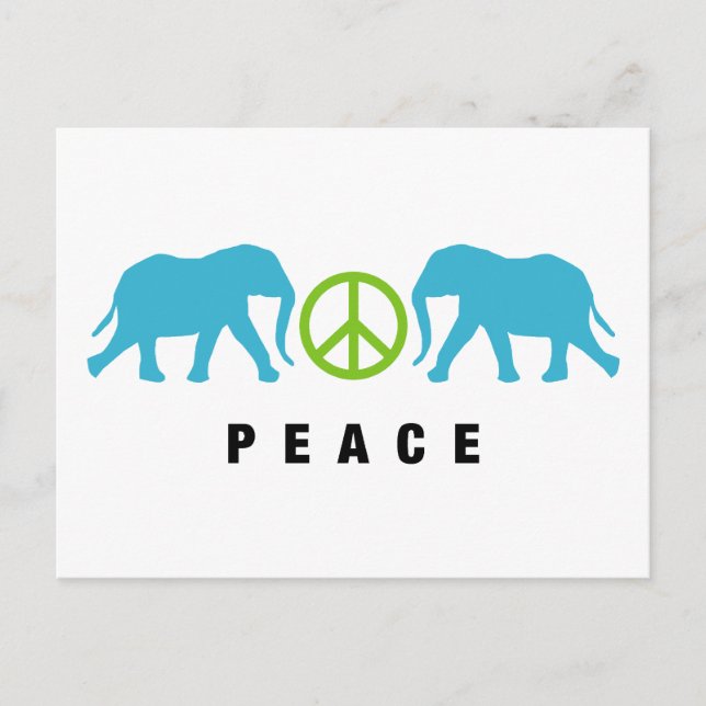 Cartão Postal Elefantes com paz (Frente)