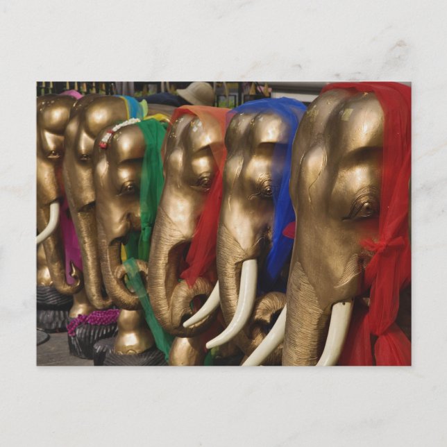 Cartão Postal Elefantes Dourados (Frente)