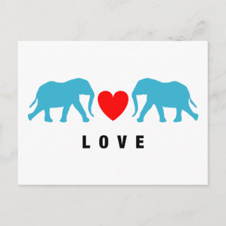 Cartão Postal Elefantes no Amor