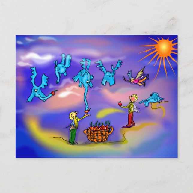 Cartão Postal Elefantes voadores (Frente)