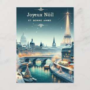 Cartão Postal Elegância de inverno parisiense