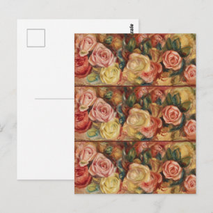 Cartão Postal Elegância de Rosas por Pierre-Auguste Renoir