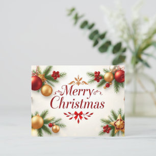 Cartão Postal Elegância do Natal: Uma Celebração Festiva