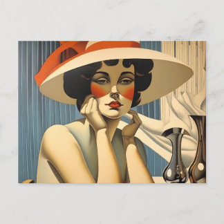 Cartão Postal Elegância Flapper: No Estilo de Jean Dupas