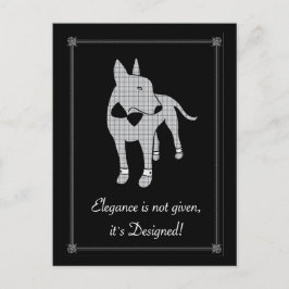 Cartão Postal Elegância Inglesa Bull Terrier Black tie art pet