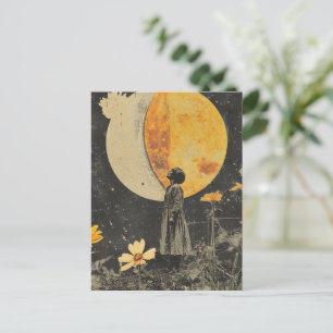 Cartão Postal Elegância Lua - Mulher com Lua