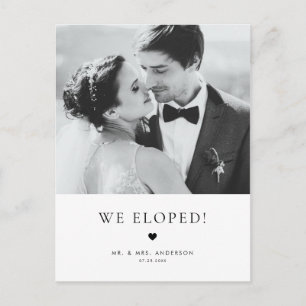 Cartão Postal Elegância Moderna Tipografia Preta Casamento às Es