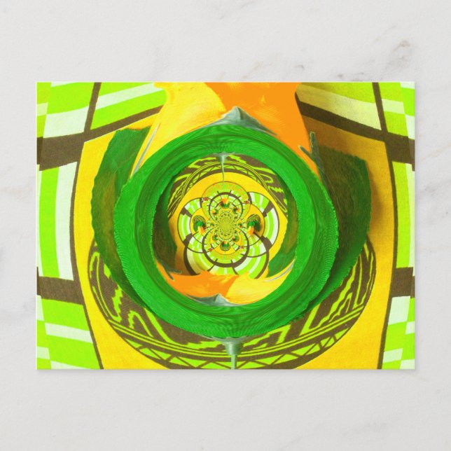 Cartão Postal Elegância ouro: Linda Arte Rosa Amarela Africana (Frente)