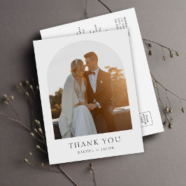 Cartão Postal Elegant Arch Photo Wedding Thank You