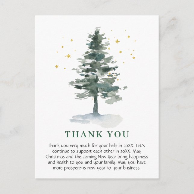 Cartão Postal Elegant Christmas Corporate Thank You (Frente)