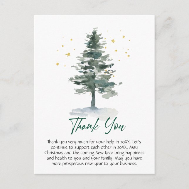 Cartão Postal Elegant Christmas Corporate Thank You (Frente)