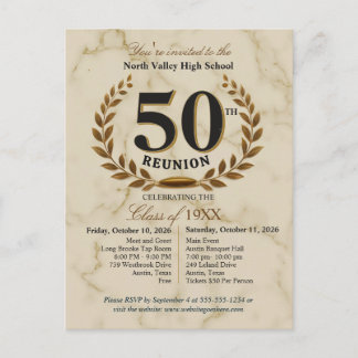 Cartão Postal Elegant Class of 1976 50th High School Reunion