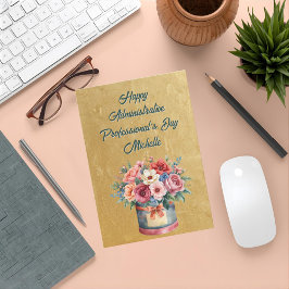 Cartão Postal Elegant Gold Administrative Professionals Day