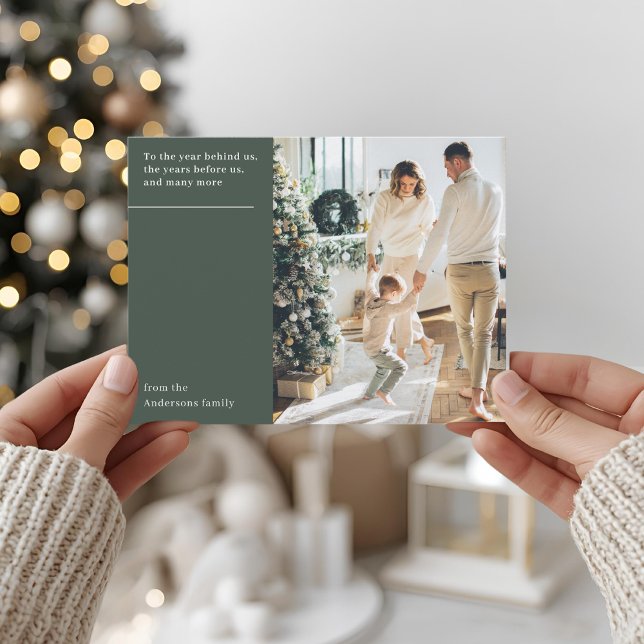 Cartão Postal Elegant Minimal New Year Photo (Criador carregado)