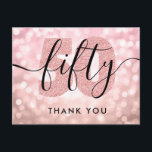 Cartão Postal Elegant Modern Rose Gold 50th Birthday Thank You<br><div class="desc">Elegant Modern Rose Gold 50th Birthday Thank You Postcard.</div>