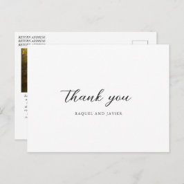Cartão Postal Elegant Photo Classic Wedding Thank You