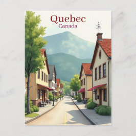 Cartão Postal Elegant Quebec Canada watercolor