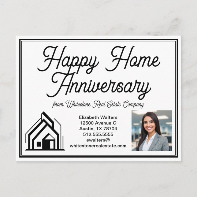 Cartão Postal Elegant Real Estate Company Custom Logo Marketing (Frente)