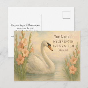 Cartão Postal Elegant Swan Cristão Inspirador de Agosto 