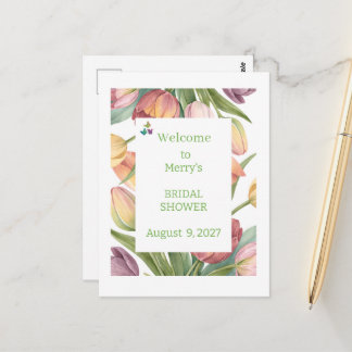 Cartão Postal Elegant Watercolor Tulips 