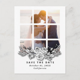 Cartão Postal Elegant Window with Image Wedding Save the Date