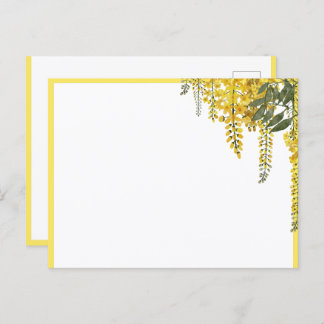 Cartão Postal Elegant Yellow Flowers Botanical Postcard