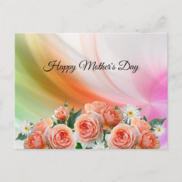 Cartão Postal Elegante,Abstrato,Linhas Coloridas,Rosas