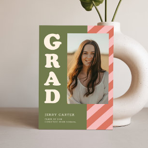 Cartão Postal Elegante Anúncio de Graduação com Foto de Graduado