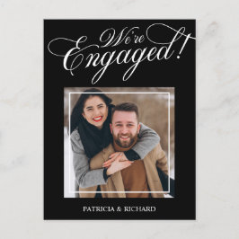 Cartão Postal Elegante Anúncio de Noivado Estamos Noivados