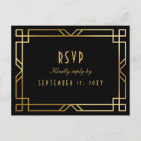 Elegante Art Deco Black Dourado Frame Meal Choice 