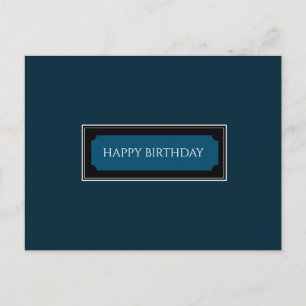 Cartão Postal Elegante Azul Marinho "Feliz aniversário, papai"