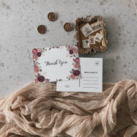 Elegante Burgundy Summer Floral Obrigado