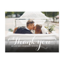 Elegante Carta de Agradecimento de Foto de Casamen